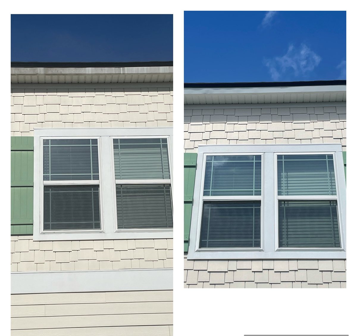 House siding before and after soft washing